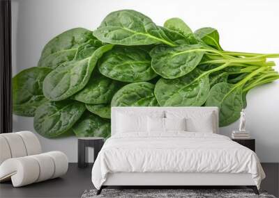 Spinach isolated on white background Wall mural