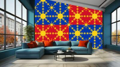 sun pattern. geometry texture. abstract background. vector illustration Wall mural