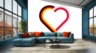 unity concept. heart ribbon icon of germany and poland flags. vector illustration isolated on white background Wall mural