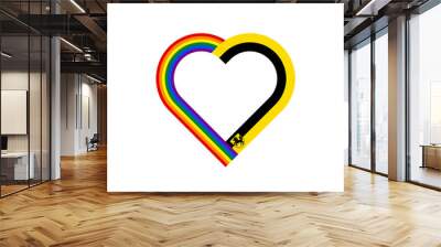 unity concept. heart ribbon icon of rainbow and stuttgart flags. vector illustration isolated on white background	 Wall mural