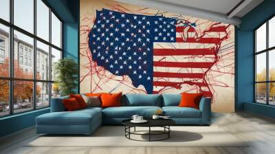 United States flag Wall mural