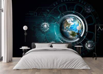 disruptive technologies that changed the world.disruption concept.Texture map courtesy of NASA. Wall mural