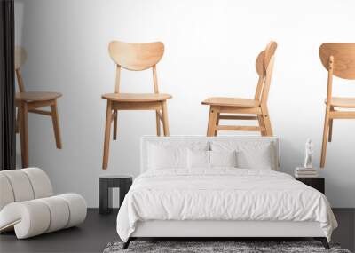 wooden chair isolated on white with clipping path Wall mural