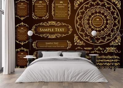 set of vintage design elements for design Wall mural