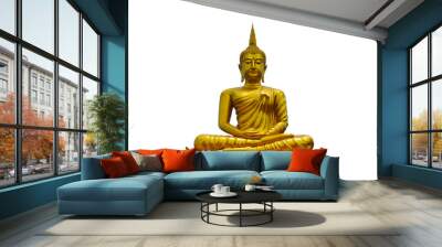 golden buddha statue isolated on white background Wall mural