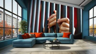 hand in jail Wall mural