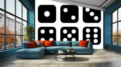 Dice game icon. Vector image Wall mural