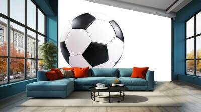 Soccer ball with a custom team logo, professional sports gear, realistic photo rendering, isolated on white background Wall mural