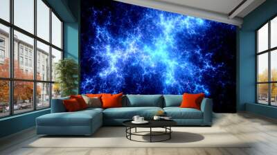 Abstract blue plasma in space Wall mural