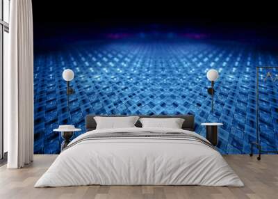 Blue futuristic grid Wall mural