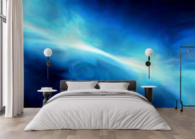 Blue glowing plasma watercolor concept Wall mural