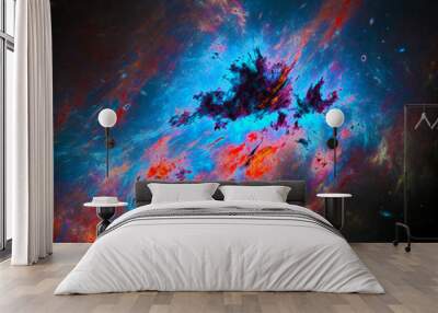 Colorful nebula with dark matter background Wall mural