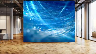 New blue glowing technologies with particles Wall mural