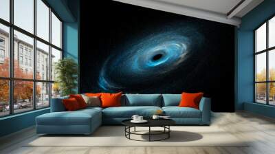 Spiral galaxy with stars and black hole Wall mural