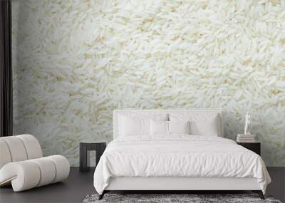 Close up  grains of jasmine rice texture background. Wall mural