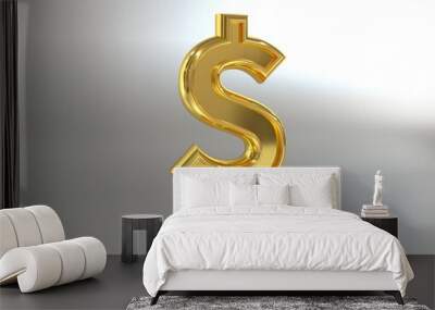 Gold Dollar Currency Sign  Wall mural