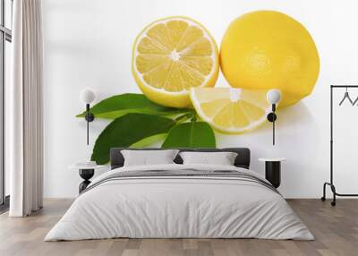 fresh lemon isolated on white background Wall mural