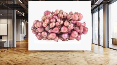 Red shallots isolated on a white background Wall mural