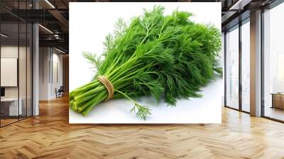 Fresh green dill isolated on white background Wall mural