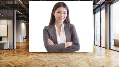 Young Asian businesswoman in formal suit, isolated white background, remove background Wall mural