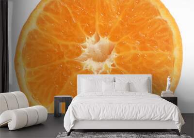 Orange fruit slice isolated on white background. Top view. Wall mural