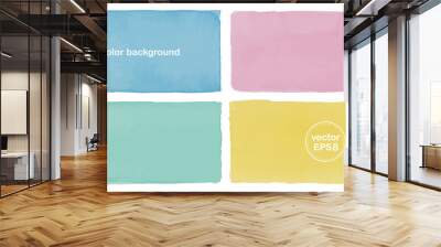 Watercolor squares, vector Wall mural