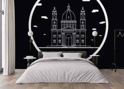 Circle Icon St Stephen Basilica. Vector illustration Wall mural