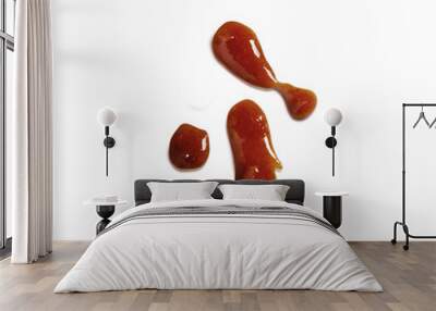 Red sauce drop isolated on whitebackground Wall mural