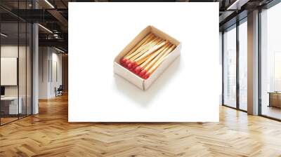 Matches in open match-box on Copy space and white background Wall mural