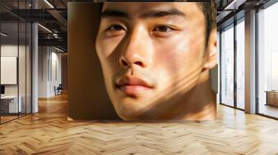 Portrait of young Asian man. Mens beauty concept. Mens cosmetics. Wall mural