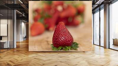 red ripe strawberry Wall mural