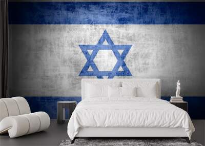 Background of grunge flag of Israel Wall mural