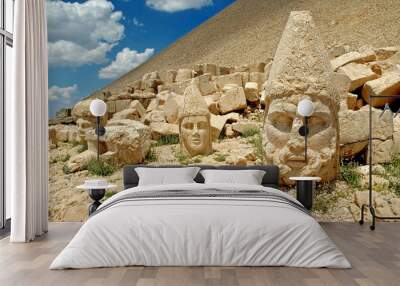 Heads of the statues on Mount Nemrut in Turkey, UNESCO Wall mural