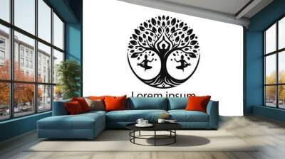 A  yoga logo design for company Wall mural