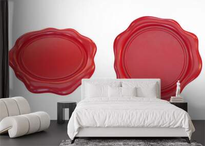 Wax print of red color set on a white background, 3d render Wall mural