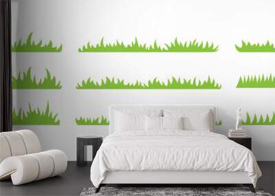 Set of flat grass elements illustration Wall mural