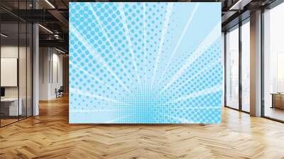 Blue and white background of the Book in comic style pop art superhero. Lightning blast halftone dots. Cartoon vs. Vector Illustration Wall mural