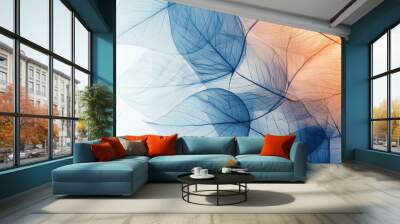 abstract background with transparent leaves  Wall mural