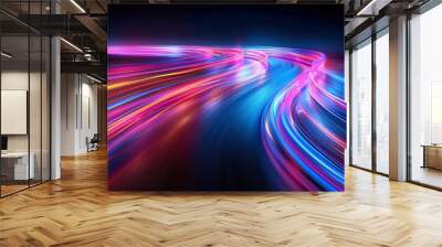 colorful futuristic light trail - wallpaper background Wall mural