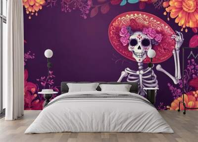 day of the dead - dia de muertos wallpaper illustration Wall mural