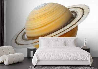 the planet saturn isolated on white background Wall mural