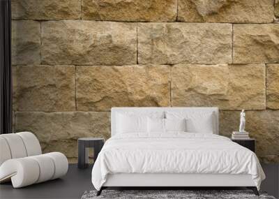 The brown stone bricks wall texture background Wall mural