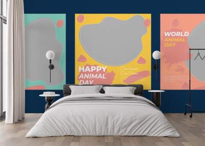 World animal day social media post  template Wall mural