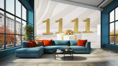 An eye-catching display with '11.11' in metallic gold, perfect for a high-energy holiday event. Wall mural