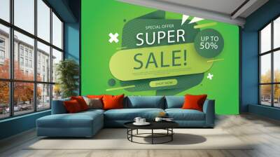 Gradient colored sale background || post mega super sale collection Wall mural