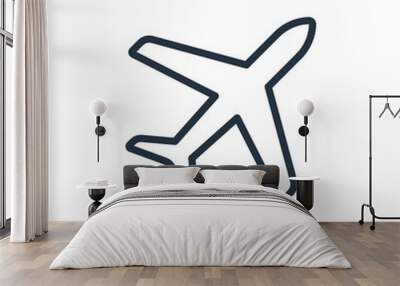 plane line icon on white background Wall mural