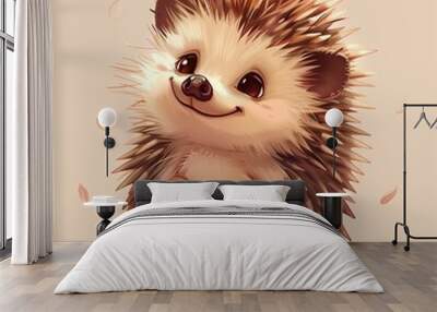 a very cute hedgehog in cartoon style. Wall mural