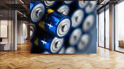 Alkaline battery size AAA with selective focus close-up Wall mural