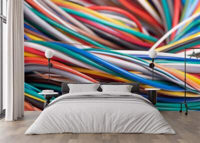 Colored electric telecommunication cables and wires Wall mural