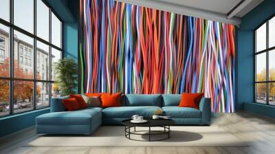 Colorful cable of computer and internet network Wall mural